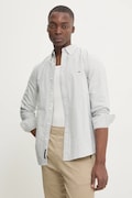 Bavlněná košile Tommy Jeans šedá barva, slim, s límečkem button-down, DM0DM20668