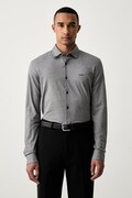 BOSS Orange сорочка чоловіча бавовняна Mysoft_2_M темно-синя однотонна 50519748