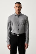 BOSS Orange сорочка чоловіча бавовняна Mysoft_2_M темно-синя однотонна 50519748