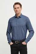 Calvin Klein cămașă bărbați, culoarea bleumarin, cu guler clasic, slim, K10K113844