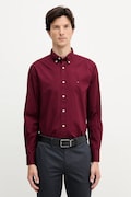 Tommy Hilfiger koszula bawełniana męska kolor bordowy regular z kołnierzykiem button-down MW0MW37550