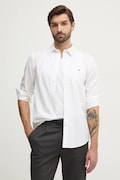 Tommy Hilfiger camasa din bumbac barbati, culoarea alb, cu guler clasic, slim, MW0MW38137