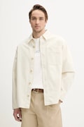 A.P.C. cămașă din bumbac surchemise basile brodee poitrine bărbați, culoarea bej, relaxed, COGBJ.H02918