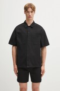 Pamučna košulja Represent Short Sleeve Cotton Overshirt boja: crna, relaxed, s klasičnim ovratnikom, MLM21482.02