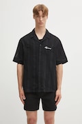 Bavlněná košile Represent Embroidered Bowling Shirt pánská, černá barva, relaxed, MLM2967.01