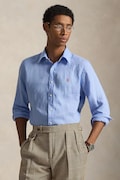 Сорочка з льону Polo Ralph Lauren Long Sleeve Sport Shirt колір білий regular класичний комір 710966294