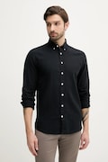 Сорочка з льону Lindbergh чоловіча колір чорний relaxed комір button-down 30-203344B