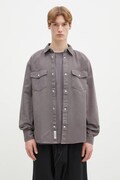 Carhartt WIP cămașă din bumbac Longsleeve Santa Fe Shirt bărbați, culoarea gri, cu guler clasic, relaxed fit, I034384.2LQGD