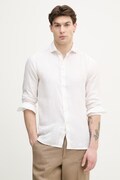 United Colors of Benetton мъжка риза от лен бяла с изчистена шарка 5BKUUQ04Q