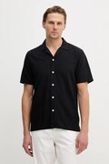Lindbergh koszula lniana kolor czarny relaxed 30-203319