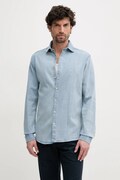 Τζιν πουκάμισο Lindbergh ανδρικό, χρώμα: μπλε, 30-203652