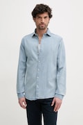 Τζιν πουκάμισο Lindbergh ανδρικό, χρώμα: μπλε, 30-203652