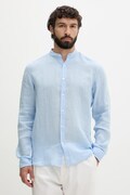 BOSS Orange camicia da uomo in lino blu liscia 50537369