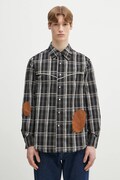 Сорочка Andersson Bell Noah Patch Check чоловіча колір чорний regular класичний комір atb1238m