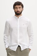 Tommy Hilfiger camicia da uomo in lino bianca liscia MW0MW39271