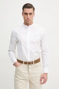 Tommy Hilfiger cămașă din bumbac bărbați, culoarea alb, cu guler stand-up, regular, MW0MW39966