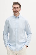 Košeľa s prímesou ľanu Tommy Hilfiger pánska, regular, s golierom button-down, MW0MW40702