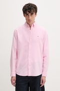 Tommy Jeans cămașă pentru bărbați din bumbac roz simplă DM0DM21298
