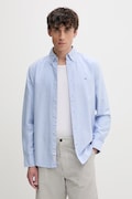 Tommy Jeans cămașă pentru bărbați din bumbac albastră simplă DM0DM21298