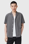AllSaints koszula bawełniana HUDSON męska kolor szary relaxed M081SA