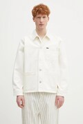 Lacoste koszula jeansowa męska kolor beżowy regular z kołnierzykiem klasycznym CH9222