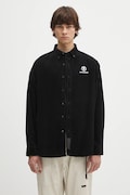 Menčestrová košeľa AAPE Now Long Sleeve čierna farba, regular, AAPSTM8499XXN