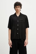 Πουκάμισο Aries Ancient Column Satin Viscose Hawaiian Shirt χρώμα: μαύρο, AR4080003