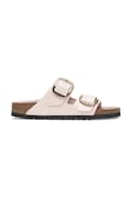 Birkenstock slapi de piele Arizona Big Buckle femei, culoarea roz, 1029392