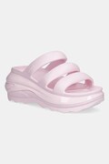 Crocs klapki Mega Crush Tripe Strap damskie kolor różowy na platformie 209842.6ZW