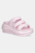 Crocs klapki Mega Crush Tripe Strap damskie kolor różowy na platformie 209842.6ZW