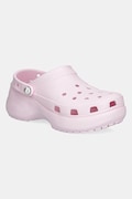Pantofle Crocs Classic Platform Pearl Clog dámské, růžová barva, na platformě, 211231-6ZW
