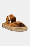 Bohonomad klapki espadrylowe damskie zamszowe Sevilla brązowe SEV.12
