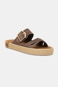 Bohonomad klapki espadrylowe damskie zamszowe Sevilla brązowe SEV.12