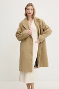 Tommy Jeans kabát gyapjú keverékből bézs, átmeneti, oversize, DW0DW20166
