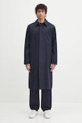 A.P.C. cappotto con aggiunta di lino Mac Edouard colore blu navy COGXT.M01549
