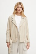 Armani Exchange geaca ramones de piele culoarea bej, de tranzitie, XW000218 AF10854