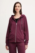 Dkny bluza damska kolor bordowy z kapturem gładka DP5J9510