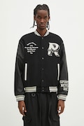 Vlněná bomber bunda Represent Owners Club Varsity Jacket černá barva, přechodná, MLM100231.01