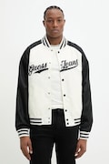 Guess Jeans kurtka bomber kolor beżowy przejściowa M5GL32 WHAA2