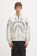 A Bathing Ape geacă bomber Shark nylon twill culoarea gri, de iarna, 1K80241005