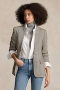 Polo Ralph Lauren marynarka jednorzędowa damska z lnem beżowa 211891070