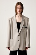 Coperni Belted Pocket Tailored giacca monopetto da donna beige COPV69F3004