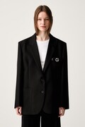 Coperni Belted Pocket Tailored sacou cu un singur rând de nasturi pentru femei negru COPV69F3004