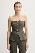 Morgan camicetta con spalle aperte da donna con cotone CLODI.F verde liscia CLODI.F