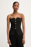 Morgan camicetta con spalle aperte da donna con cotone CLODI.F nera liscia CLODI.F
