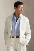 Ľanové sako Polo Ralph Lauren Sportcoat zelená farba, 715927474