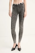 Diesel leggings ATHENA-DNM TROUSERS femei, culoarea gri, melanj, A17571.0SHAN