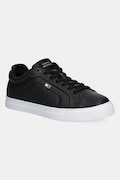 Tommy Hilfiger sneakersy skórzane WOMENS ICON COURT SNEAKER FLAG kolor czarny FW0FW08327