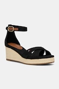 Сандалі Tommy Hilfiger FLAG CRISS-CROS MID WEDGE ESPAD колір чорний FW0FW08481