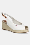 Tommy Hilfiger sandały FLAG MID WEDGE ESPAD SLINGBACK kolor biały FW0FW08595